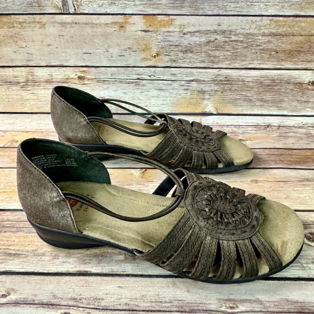 Earth Spirit Womens Brown Bohemian Hippie Leather Miranda Sandals 9.5